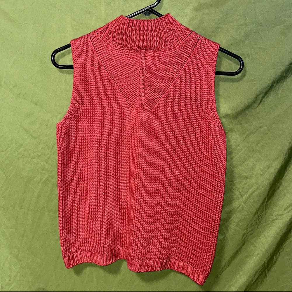 red/magenta sweater vest